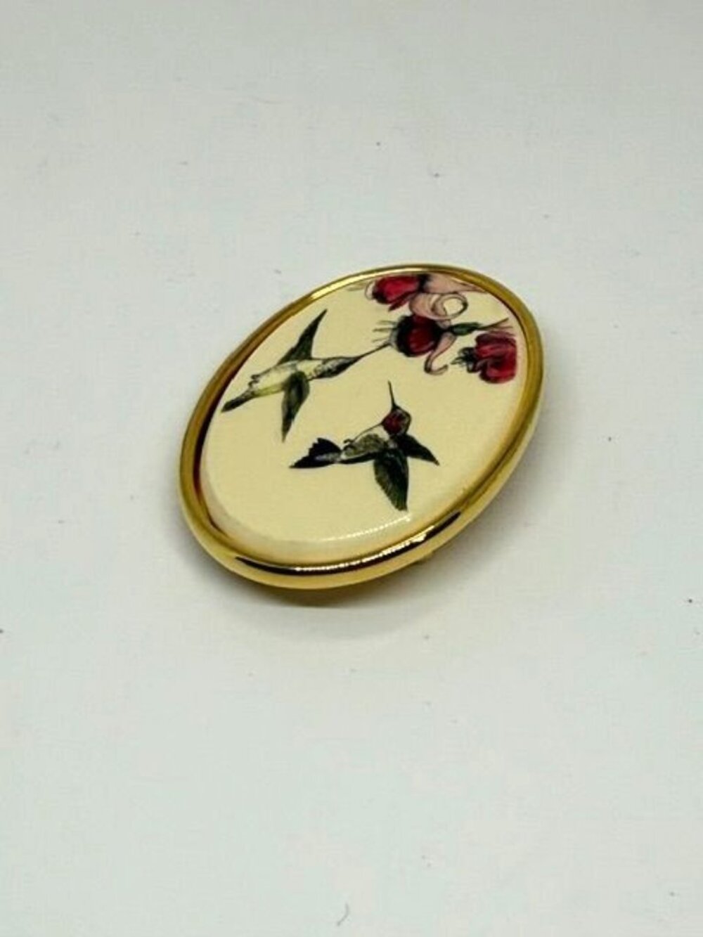 Vintage Barlow Gold Tone Hummingbird & Floral Linked Bracelet w/ Matching Brooch - Picture 3 of 9